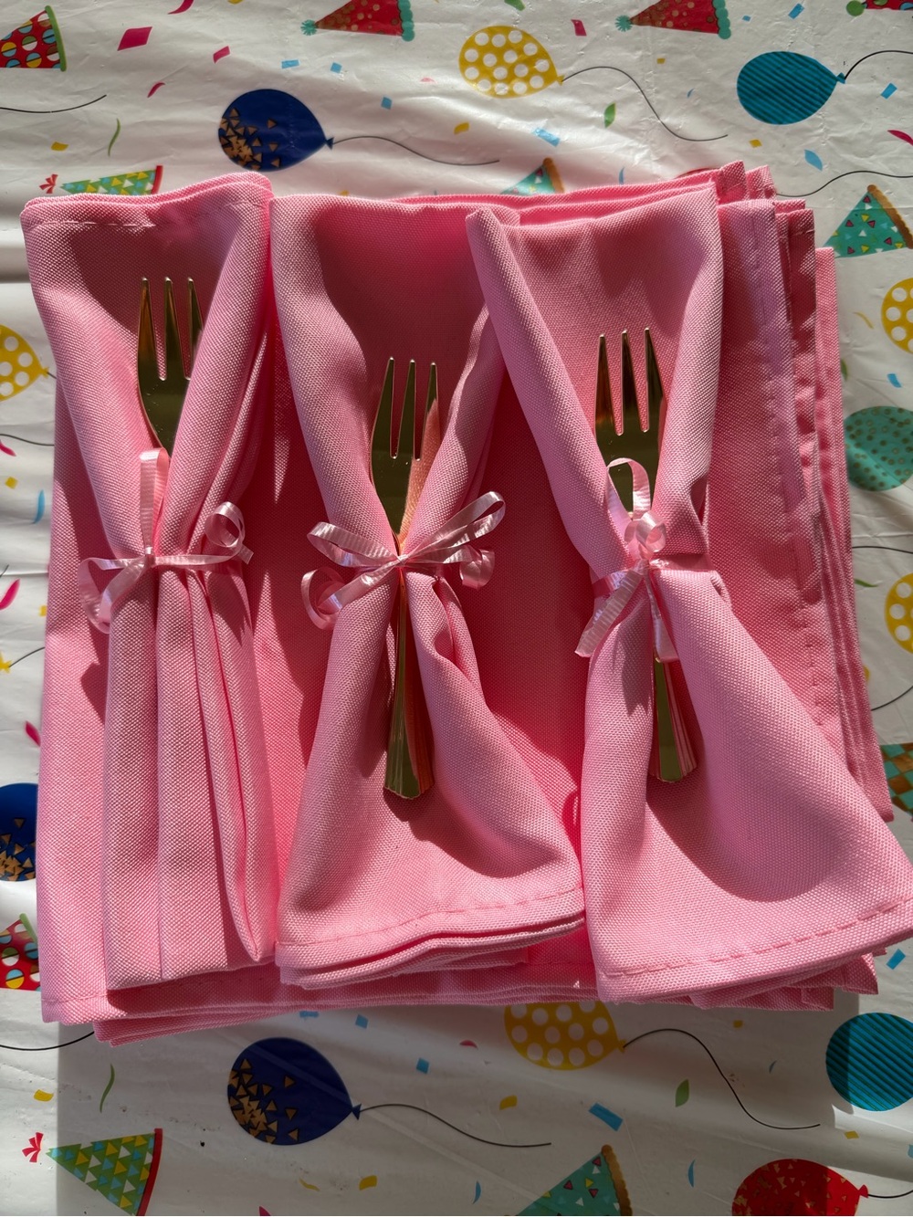 12 Pink Cloth Napkin Set - Home Dining